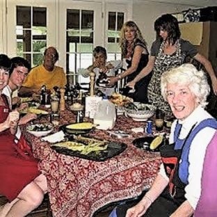 Weber family around the dining room table