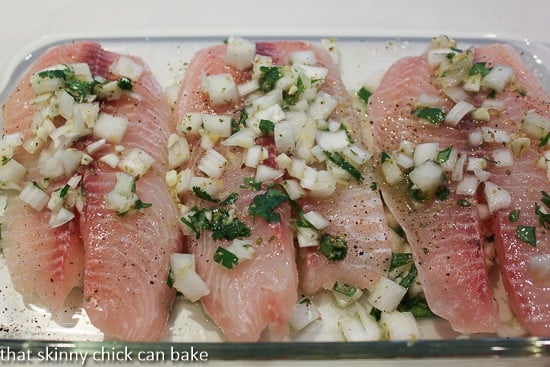 Grilled Fish Tacos marinating