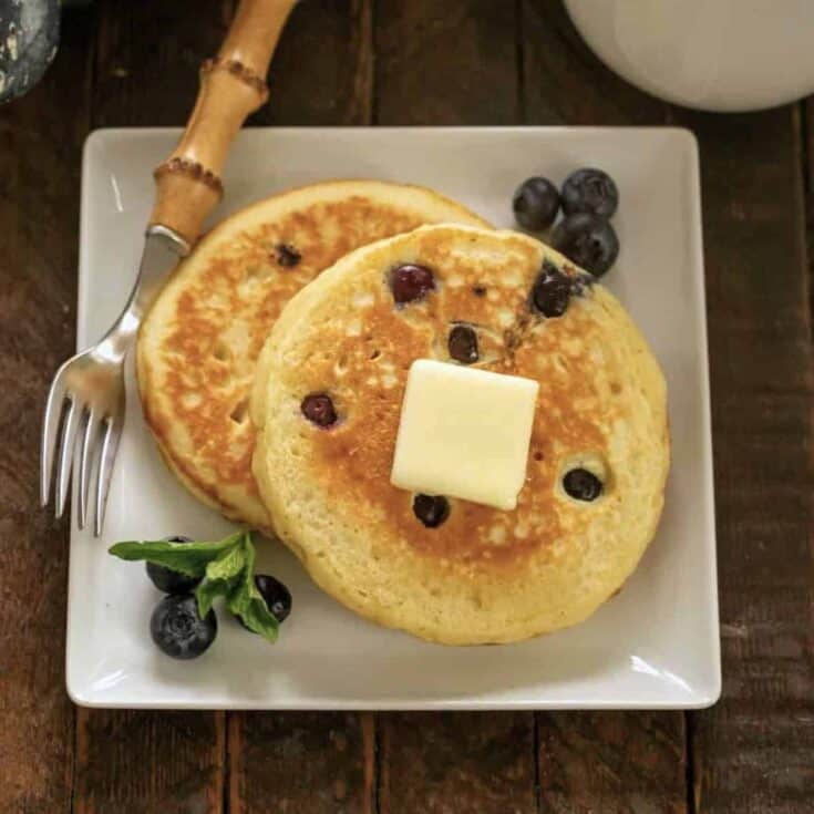 Buttermilk Pancakes with Blueberry Maple Syrup