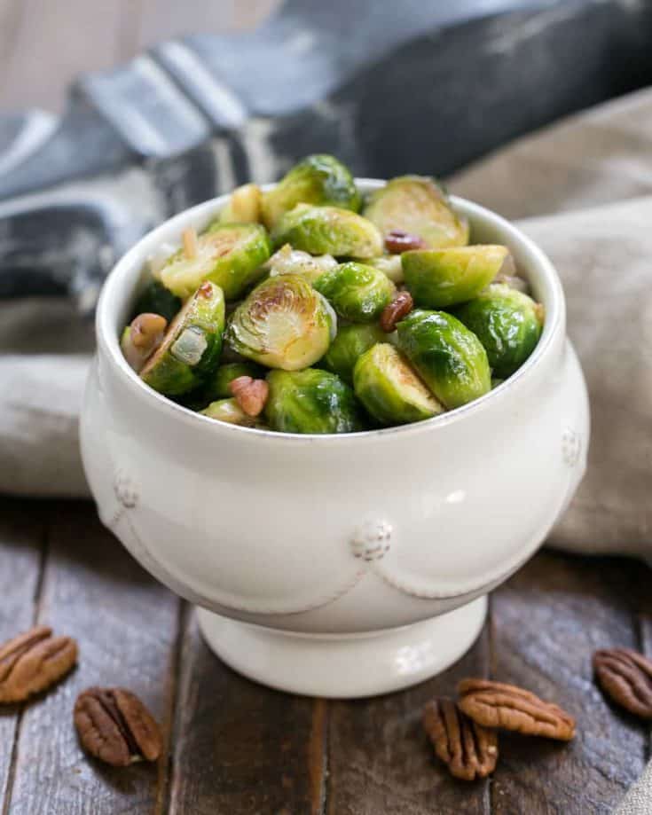 Easy Sautéed Brussels Sprouts | A simple autumnal side dish that's tasty enough for the holidays!