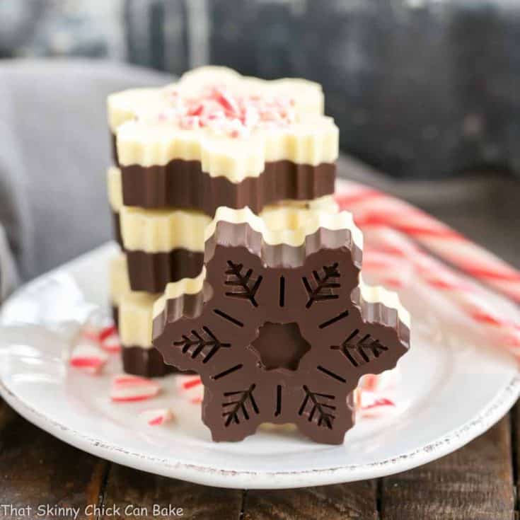 Peppermint Bark Snowflakes | A fabulous, impressive holiday or hostess gift!
