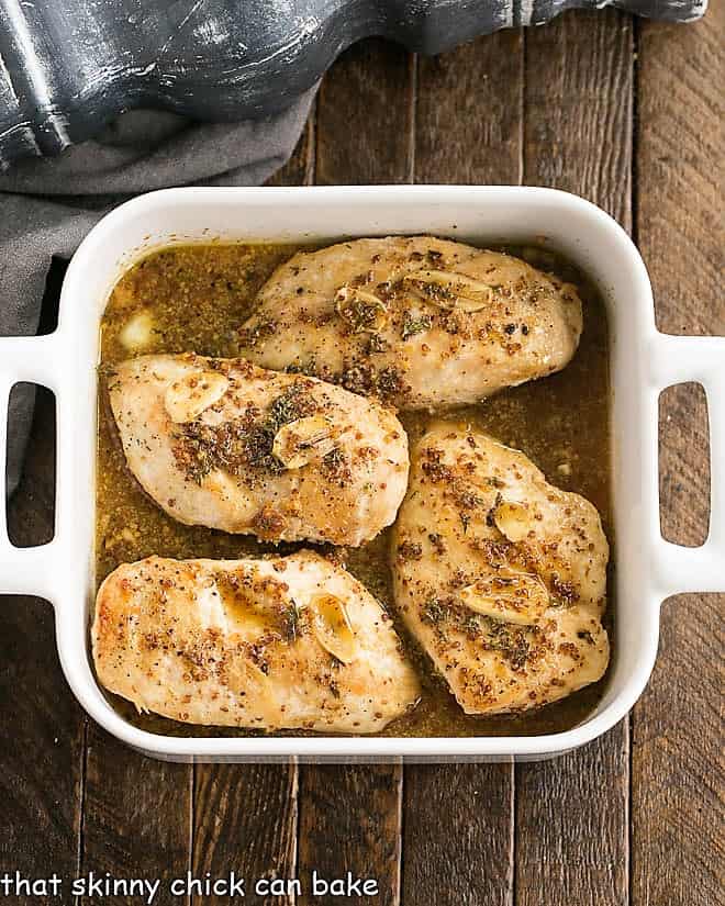 Maple Mustard Chicken Breasts in a Baking Dish