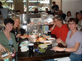 Gathering of my sisters at a sushi bar in Seattle