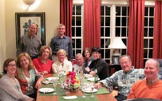 After sampling the apple galette! Neighbors at the dining table..