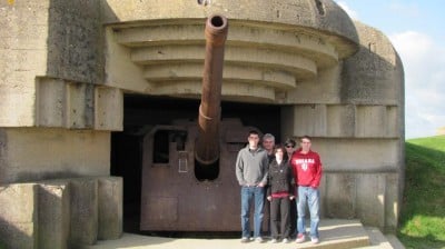 Family on Omaha Beach, France.