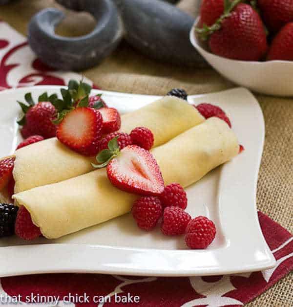 Brown Butter Crêpes with Berry and Cheesecake Filling