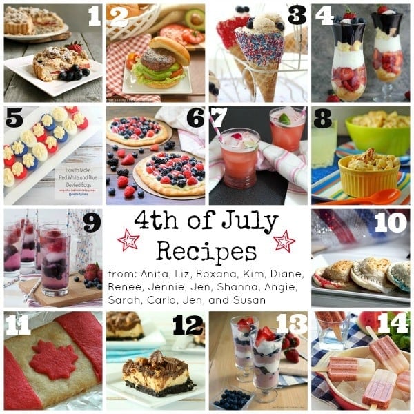 4th of July recipe photo collage.
