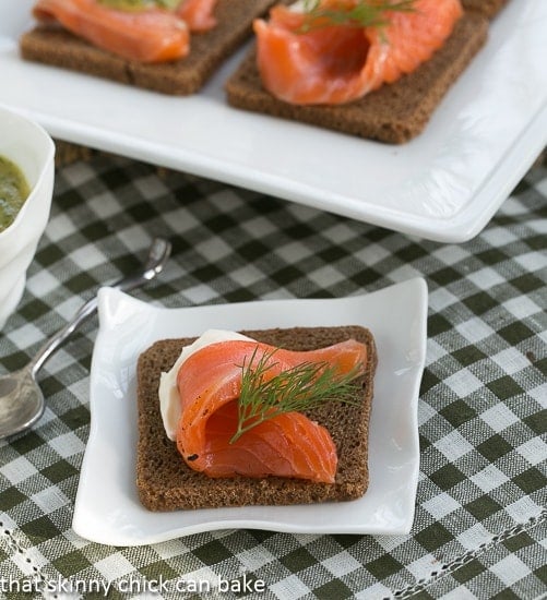 Dilled Gravlax with Mustard Sauce - a salt, sugar and dill cured salmon that's perfectly delectable! Dilled Gravlax with Mustard Sauce