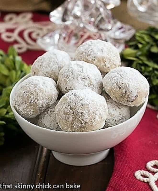 Noel Nut Balls in a white dish
