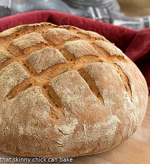 Country bread on a cutting board