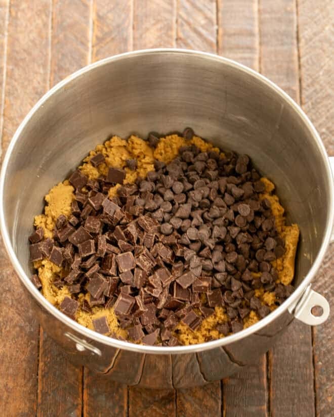 Add chocolate to dough.
