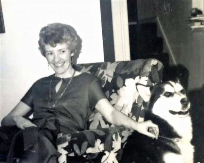 Family photo to celebrate my mom Mom and Rufus
