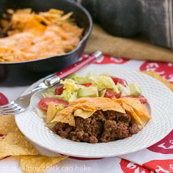Easy Retro Skillet Taco Pie - An easy, cheesy, delicious dinner from the 70's! Easy Retro Skillet Taco Pie