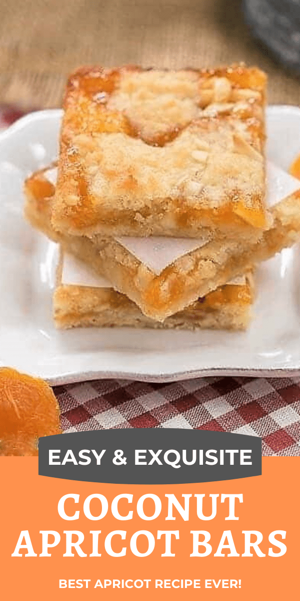 Coconut Apricot Bars photo and text collage.