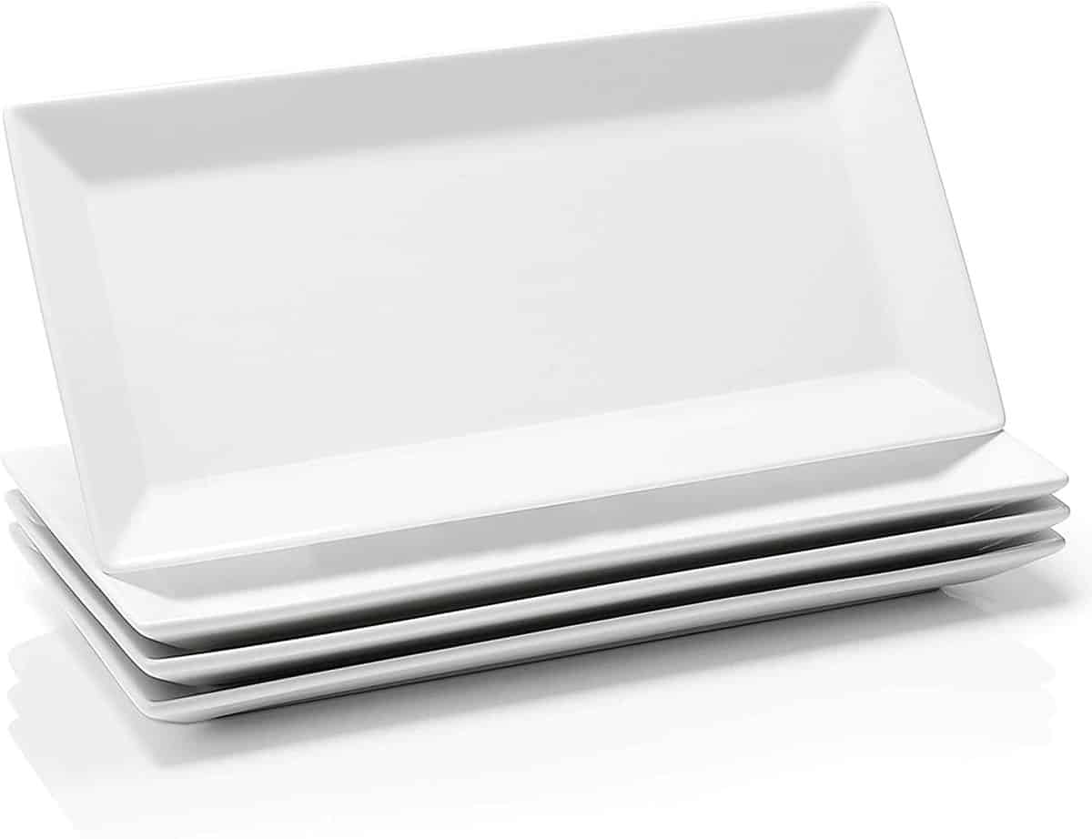 4 White Ceramic Trays