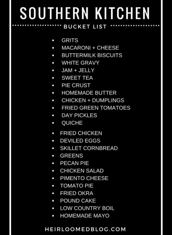 Southern Kitchen Bucket List