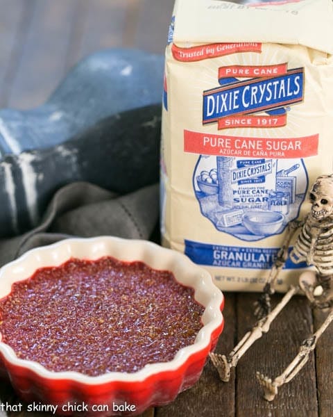 Bloody Crème Brûlée | The classic vanilla custard with burnt sugar topping and a ghoulish twist!