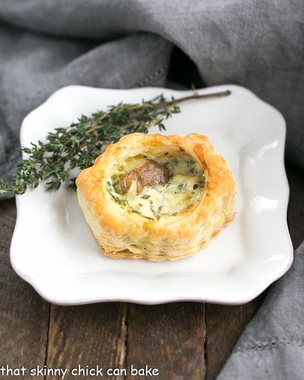 One Potato Blue Cheese Tartlet on an appetizer plate.