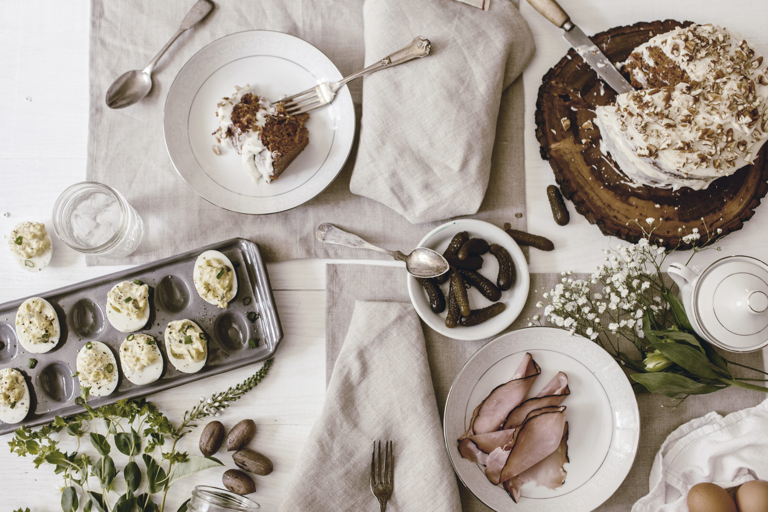easter brunch table menu