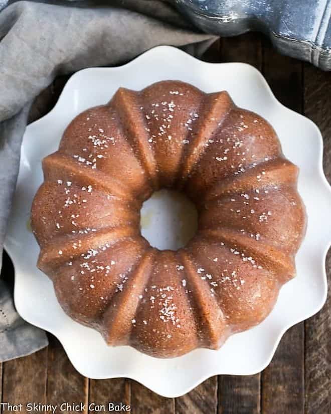 Kentucky butter cake baked in a Bundt pan.