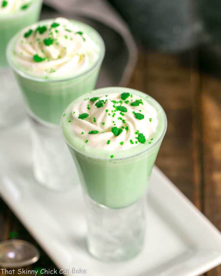 Shamrock Shooters with Creme de Menthe