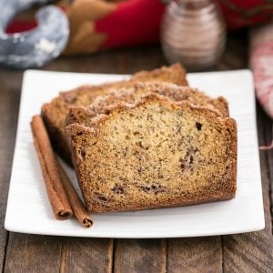 Cinnamon Topped Banana Bread Recipe