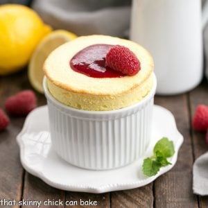 Raspberry Topped Lemon Soufflés Recipe