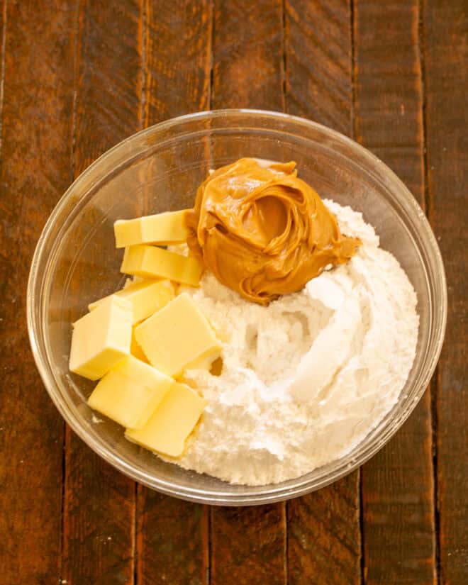 Peanut Butter Truffle Filling ingredients in a bowl.