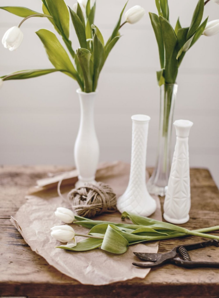 spring market flowers in vase