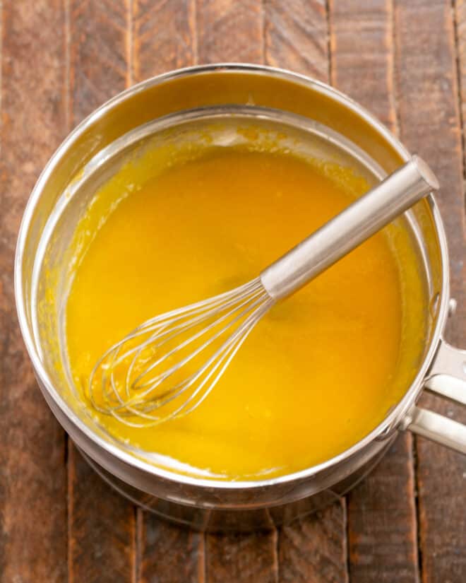 Starting custard in a double boiler..