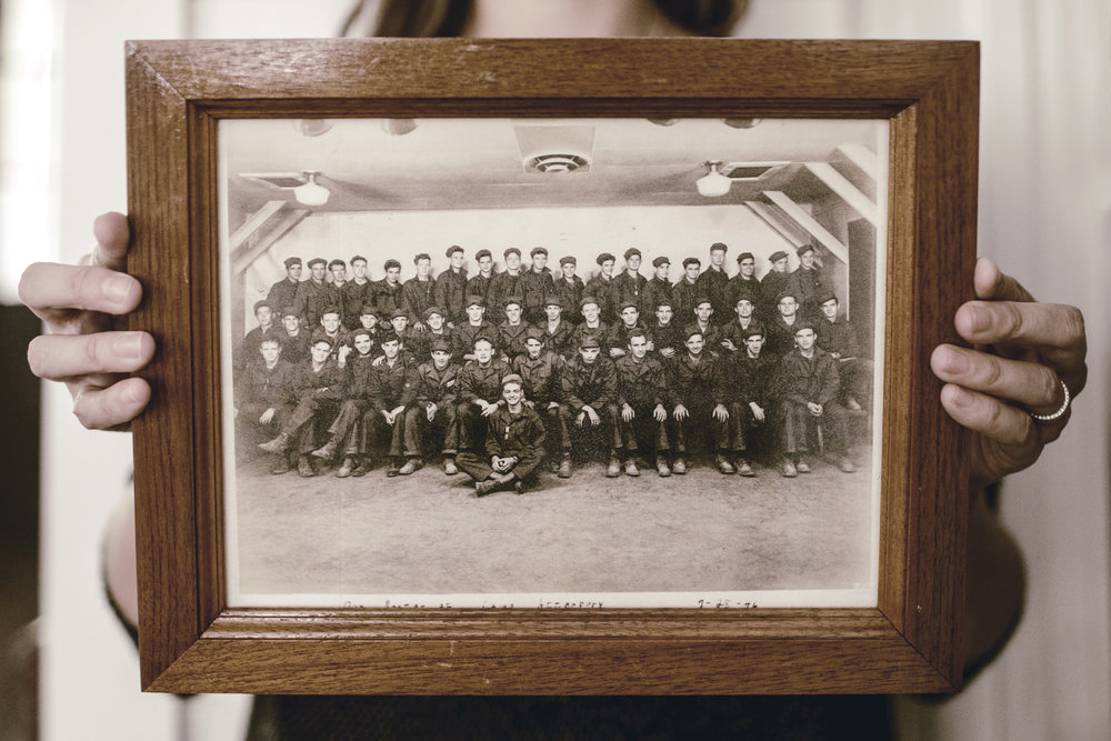 military black and white photo