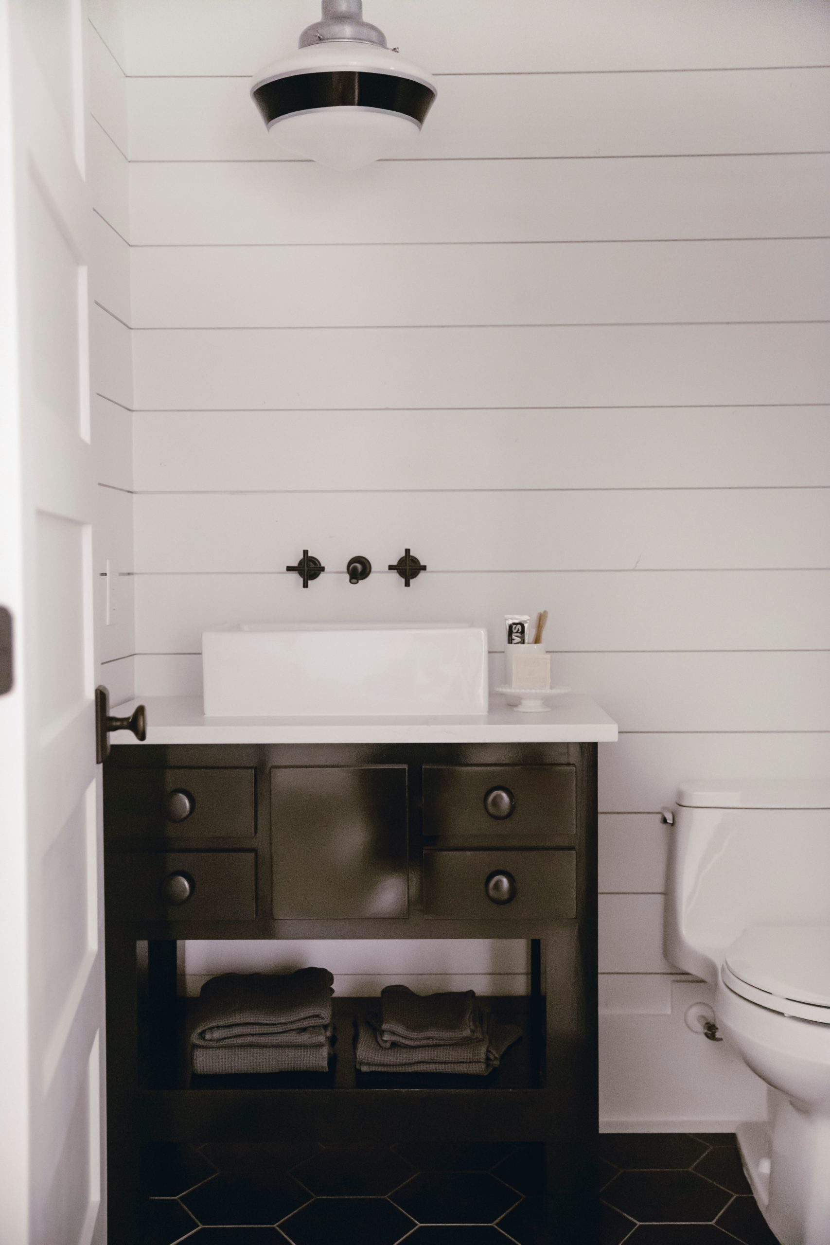 basement bathroom by heirloomed