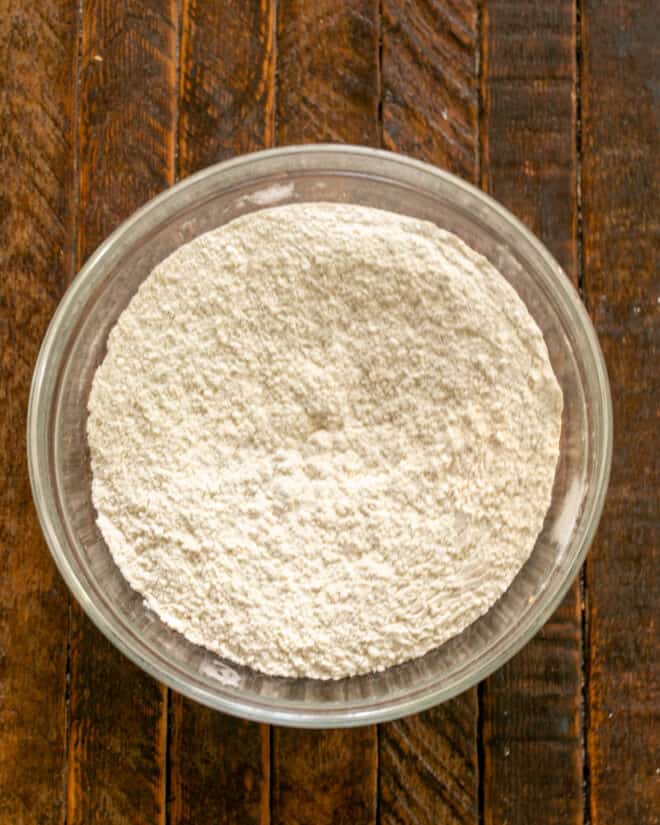 Dry ingredients in a bowl