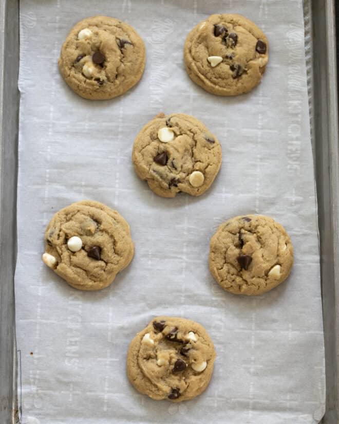 process shots for soft chocolate chip cookies.