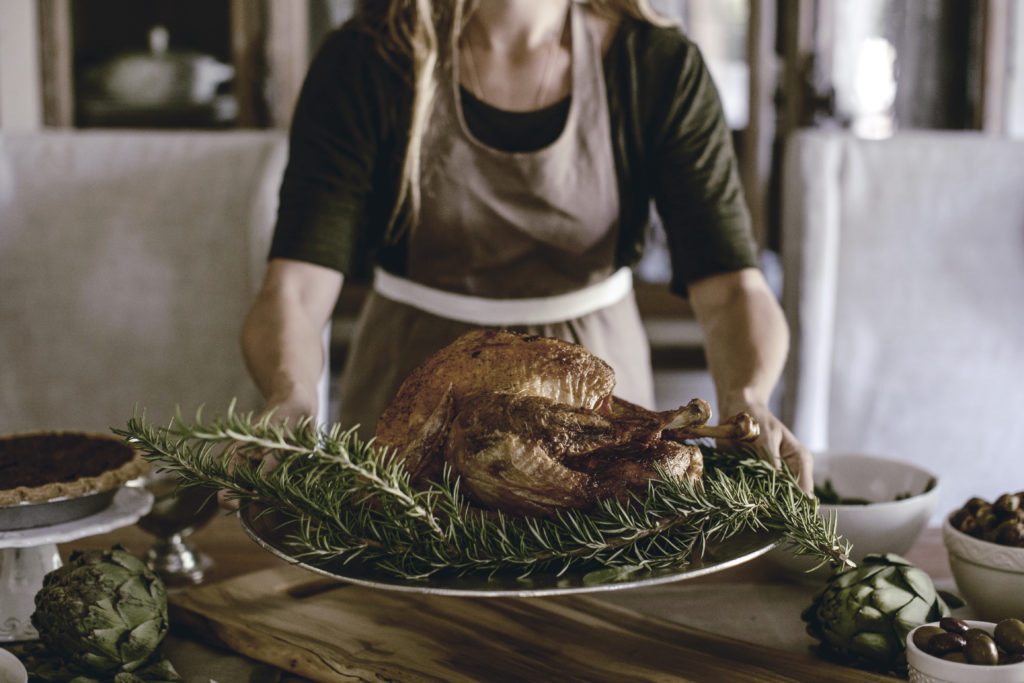 roasted turkey at a meaningful table