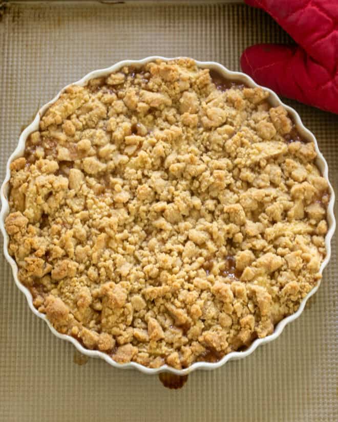 Apple crisp right from the oven.