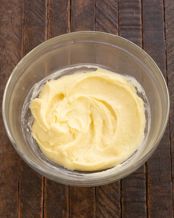 Mix in egg and vanilla.