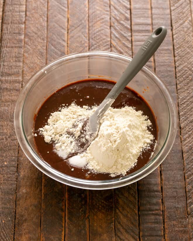 Add flour and salt to batter.
