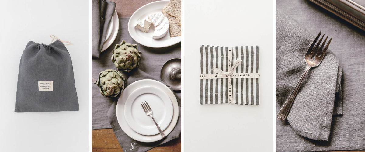 shop pewter table linens