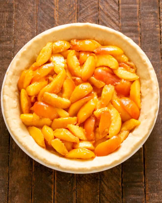 Lattice Topped Peach Pie Step 2.